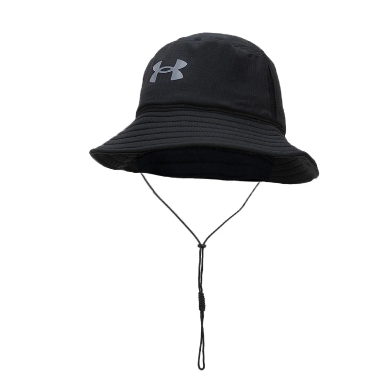 Under Armour Men's Hat Fashionable Black Simple Fisherman's Hat Comfortable Breathable Casual Fishing Sun Hat 1361527-001