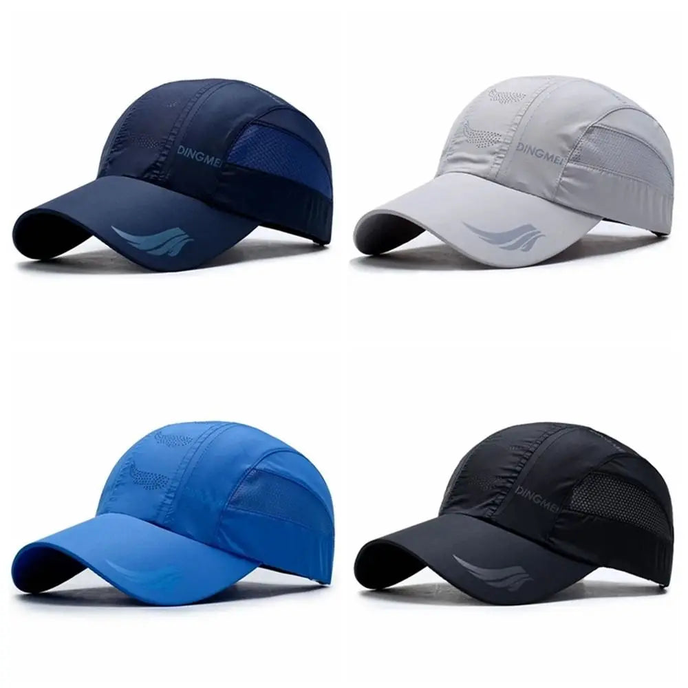 Running Hiking Quick Dry Baseball Cap Sun Protection Breathable Sports Cap Adjustable Thin Mesh Snapback Hat Golf Tennis