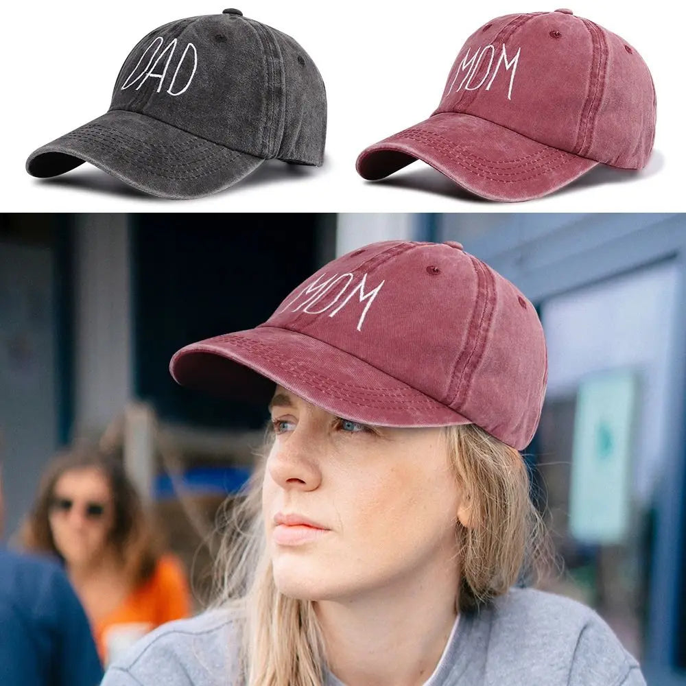 Fashion WASHED DENIM Vintage Sunscreen Hats Distressed Faded Cap Baseball Hats DAD MOM Embroidery Baseball Caps