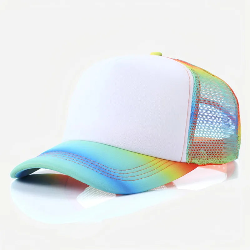 Adjustable Mesh Baseball Cap Unisex Summer Breathable Sun Protection Hat For Outdoor Sport Volunteer Group Fashion Trucker Hat