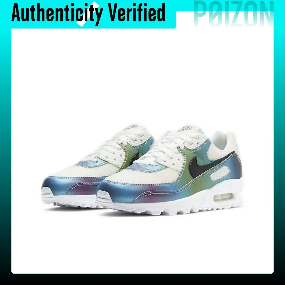 Nike Air Max 90 Running Shoes Unisex Low-top White/Blue/Green CT5066-100