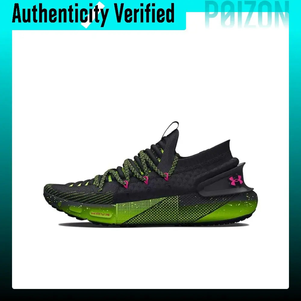 Under Armour HOVR Phantom 3 Comfortable Mesh Abrasion Resistant Breathable Low top Running Shoes Men's Black Green 3026814-001