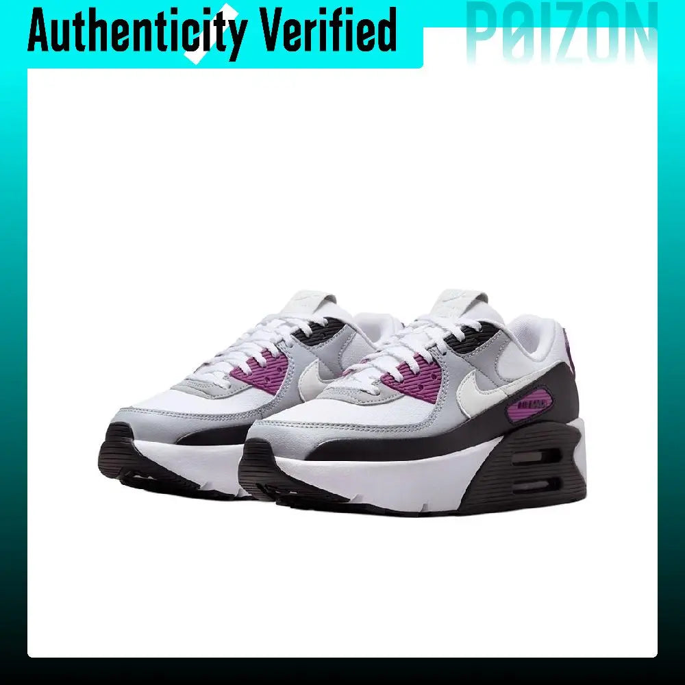 Nike Air Max 90 Low top Running Shoes Women's White Purple FD4328-109