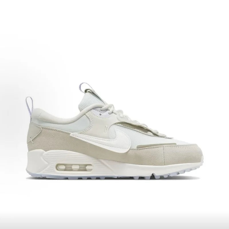 Nike Genuine Air Max 90 Scrap Men's Retro Breathable Durable Low-Top Casual Running Shoes Women's White DM9922-101