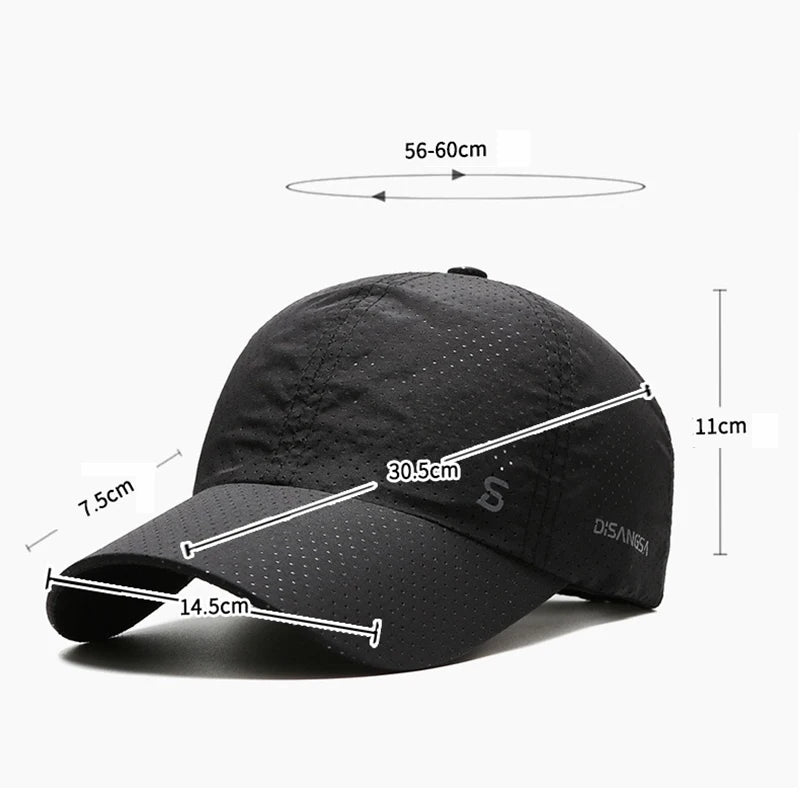 New style running hat - thin, quick-drying, breathable, baseball cap for outdoor use, suitable for summer fishing and sun protec