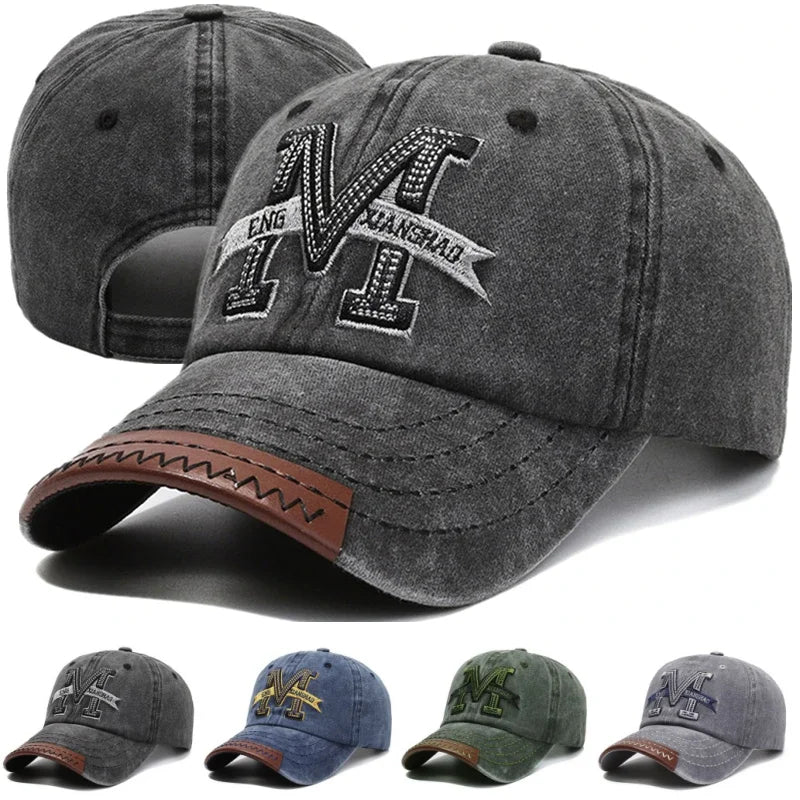 Letter Embroidery Washed Cotton Sports Tennis Hats Men Women An-ti UV Golf Baseball Cap Vintage Distressed Running Sunhat Visors