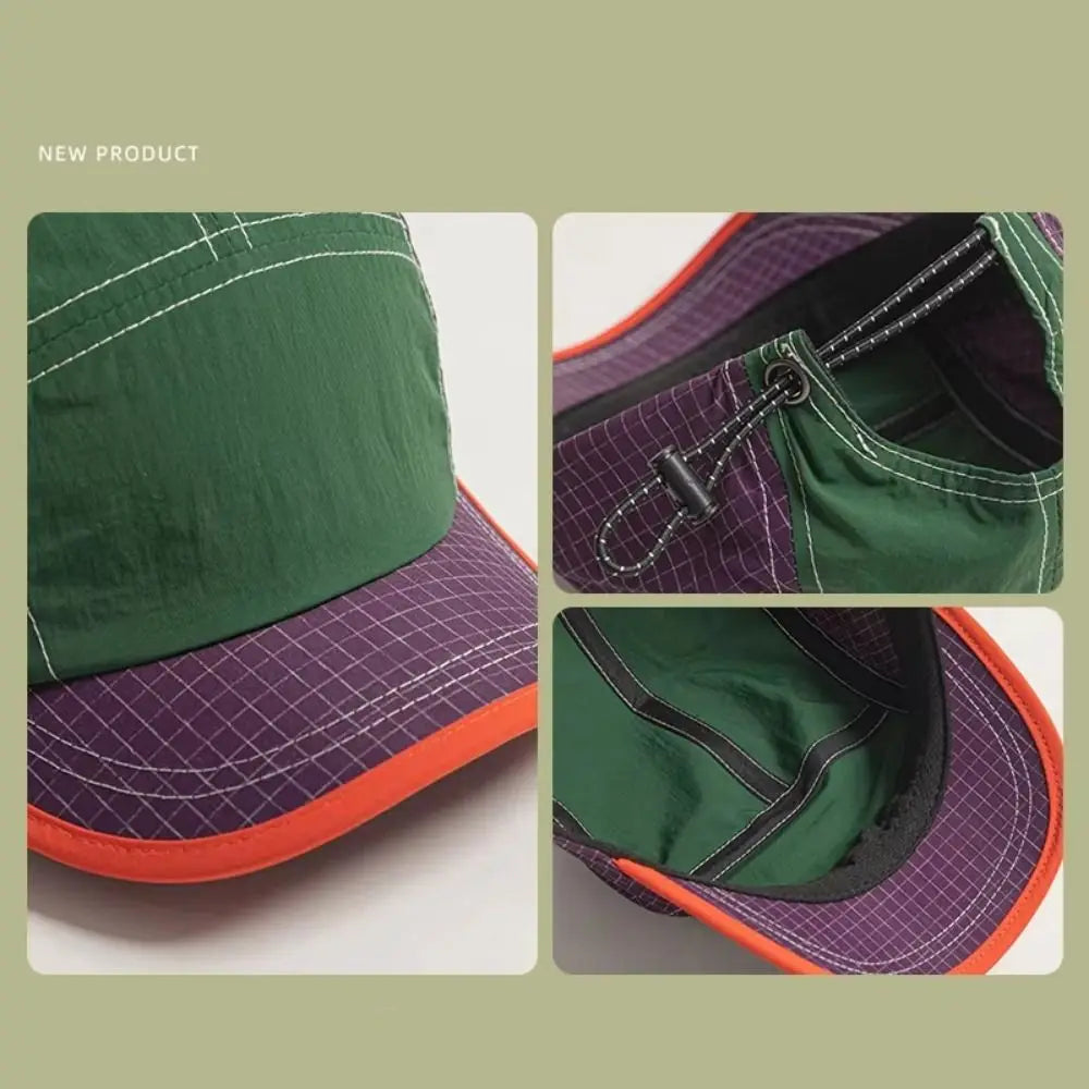 Hip-hop Color Matching Retro Baseball Cap Short Brim Breathable Quick-drying Cap UV Protection Lightweight Peaked Cap Sports Cap