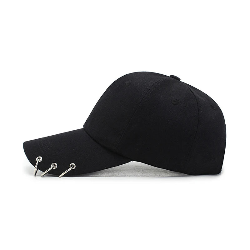 Snapback Hats Unisex with Ring Circle, Adjustable Baseball Cap for Men Women, Unique Hip Hop Style Kpop Dad Hat