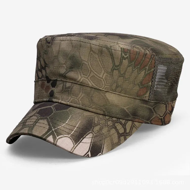 Adjustable Camouflage Cadet Hat Military Army Style Flat Top Baseball Cap for Men Women Big Head Plus Size 56-65cm Daily Wear