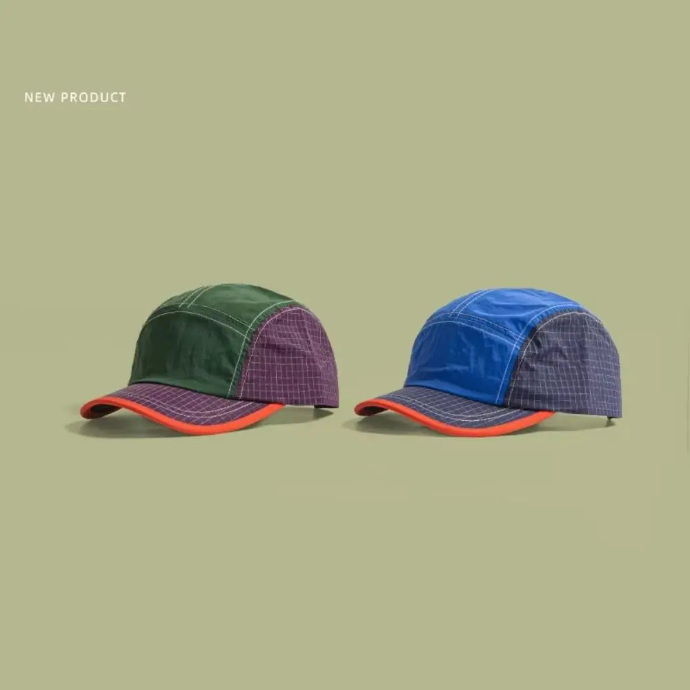 Hip-hop Color Matching Retro Baseball Cap Short Brim Breathable Quick-drying Cap UV Protection Lightweight Peaked Cap Sports Cap