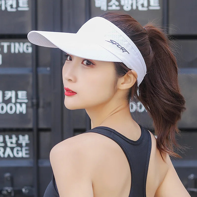 Summer An-ti UV SPORT Printed Tennis Sunhat Adjustable Top Empty Sun Protection Hat Visors Quick Dry Running Golf Baseball Caps
