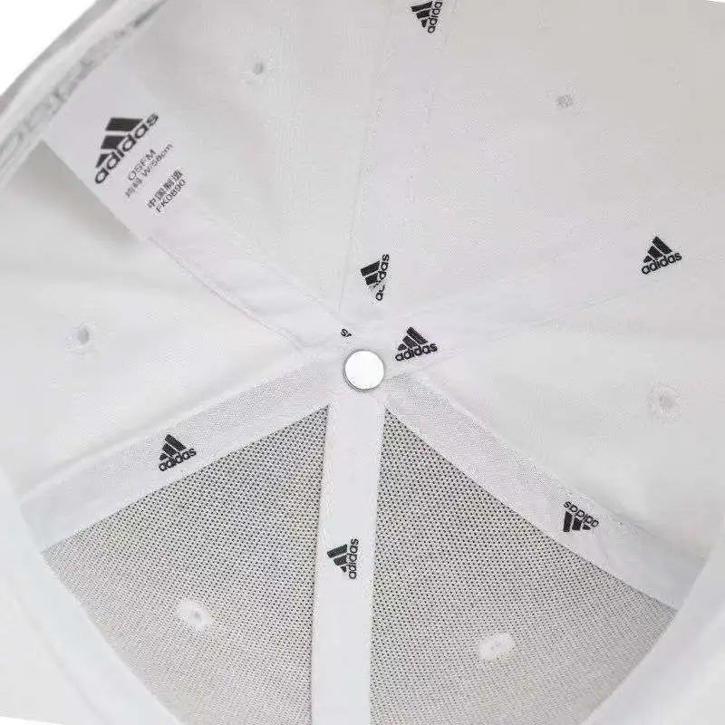 Bball Cap Cot Adidas Training Sports Cap Unisex Couple Style Baseball Cap Simple Versatile Comfortable Sunshade White Fk0890