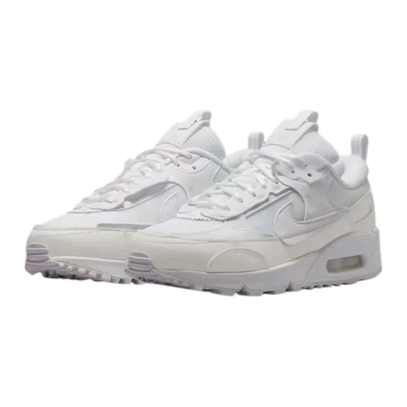 Nike Genuine Air Max 90 Scrap Men's Retro Breathable Durable Low-Top Casual Running Shoes Women's White DM9922-101