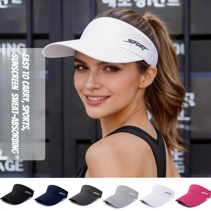Letter Printed Top Empty Sports Tennis Sunhat Adjustable Sunshade Hat Visors Summer An-ti UV Quick Dry Running Golf Baseball Cap