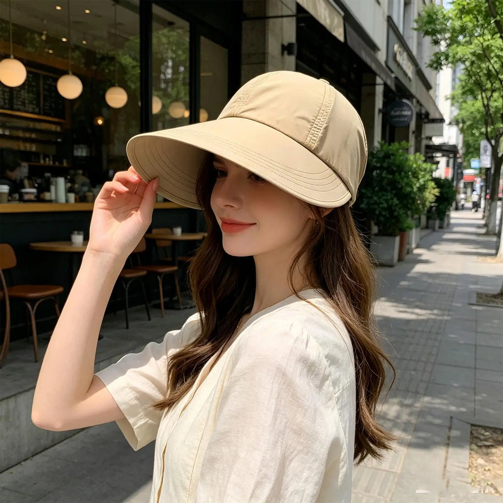 Sun Protection Baseball Cap Outdoor UV Protection Women Sun Hat Wide Brim Sunshade Hat For Beach Garden Cycling