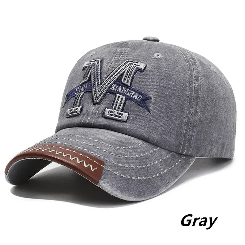 Letter Embroidery Washed Cotton Sports Tennis Hats Men Women An-ti UV Golf Baseball Cap Vintage Distressed Running Sunhat Visors