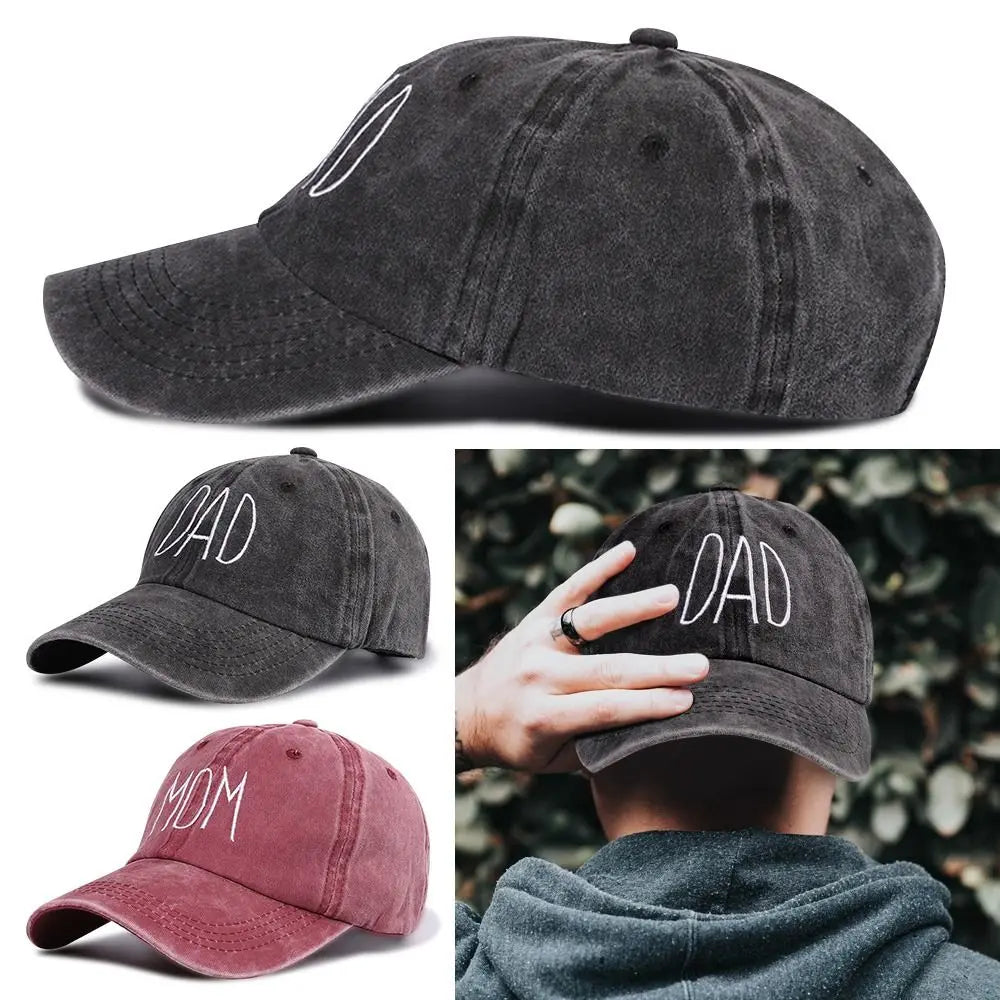 Fashion WASHED DENIM Vintage Sunscreen Hats Distressed Faded Cap Baseball Hats DAD MOM Embroidery Baseball Caps