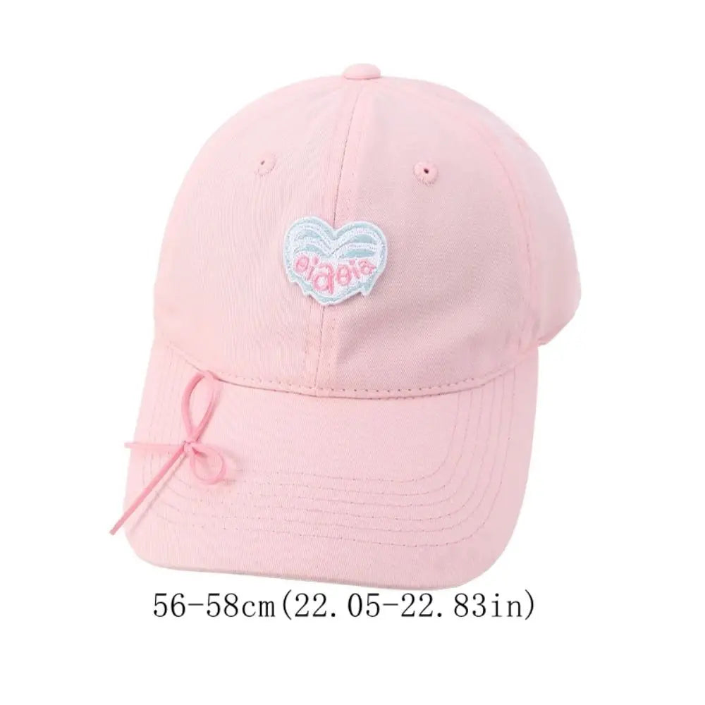 Simple Embroidery Love Heart Baseball Cap Sunscreen Cotton Sun Hat Visors Snapback Peaked Cap Sports