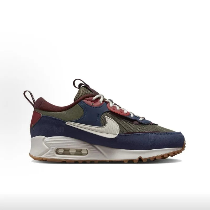 Nike Genuine Air Max 90 Scrap Men's Retro Breathable Durable Low-Top Casual Running Shoes Women's White DM9922-101