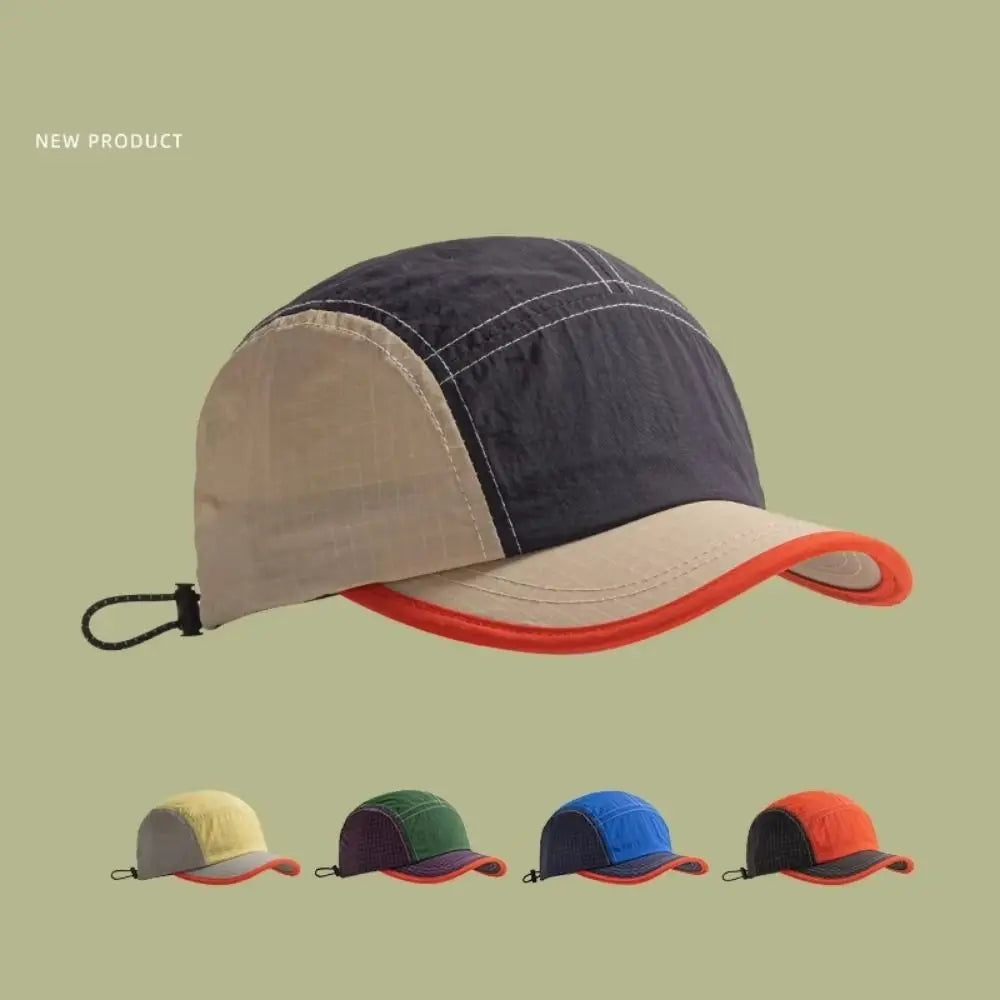 Hip-hop Color Matching Retro Baseball Cap Short Brim Breathable Quick-drying Cap UV Protection Lightweight Peaked Cap Sports Cap