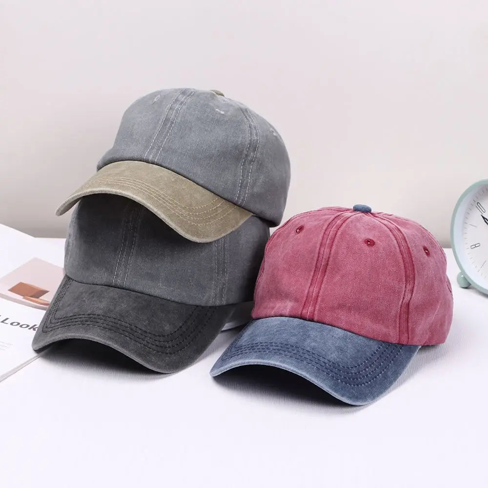 Distressed Faded WASHED DENIM Hat Vintage Men Women Trucker Baseball Caps