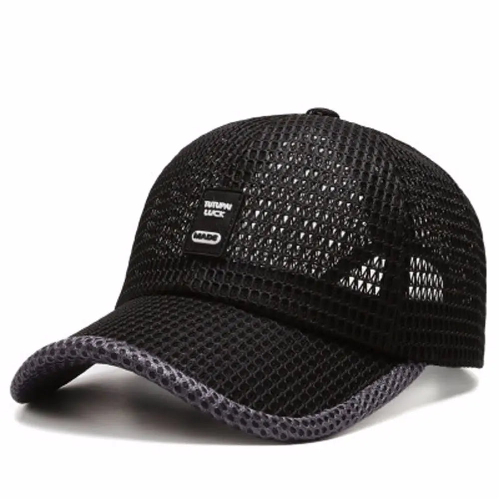 Black Women Adjustable Unisex Sport Hats Breathable Casual Sport Hats Cap Snapback Hats Mesh Cap Fishing Baseball Caps