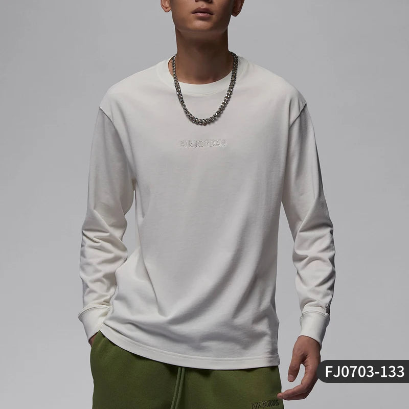 Nike genuine Air Jordan men's round neck loose sports long sleeved T-shirt FJ0703-133