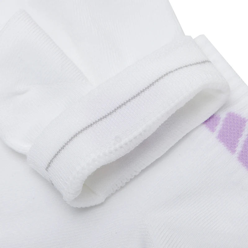 Adidas Men's and Women's Casual Socks Purple and White 2-Pack Sports Socks Running Breathable Fitness Ankle Socks KC1503