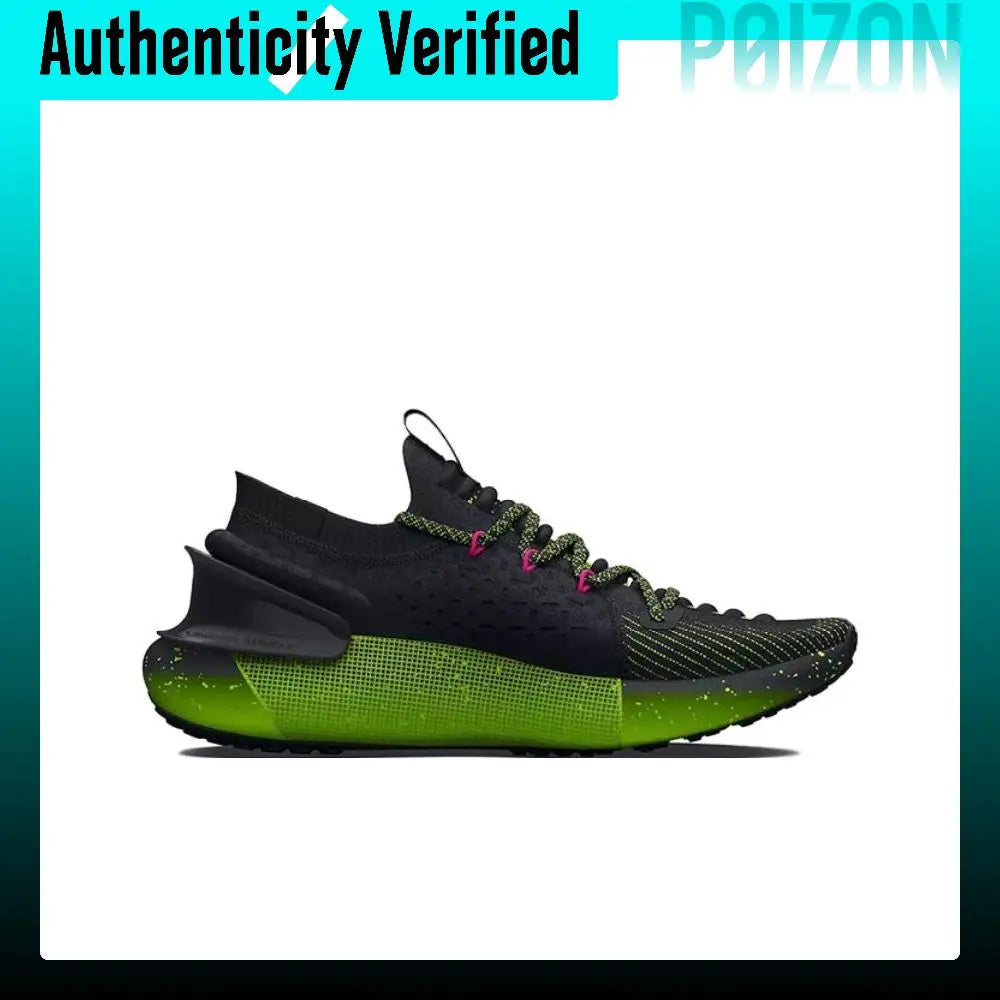 Under Armour HOVR Phantom 3 Comfortable Mesh Abrasion Resistant Breathable Low top Running Shoes Men's Black Green 3026814-001