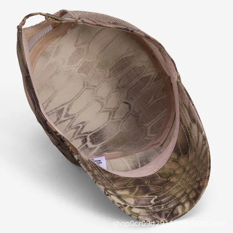 Adjustable Camouflage Cadet Hat Military Army Style Flat Top Baseball Cap for Men Women Big Head Plus Size 56-65cm Daily Wear