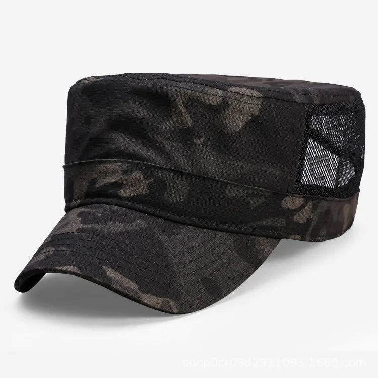 Adjustable Camouflage Cadet Hat Military Army Style Flat Top Baseball Cap for Men Women Big Head Plus Size 56-65cm Daily Wear