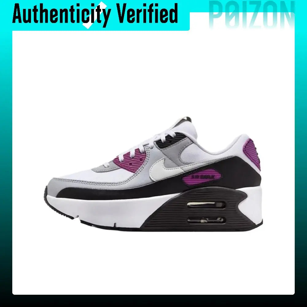 Nike Air Max 90 Low top Running Shoes Women's White Purple FD4328-109