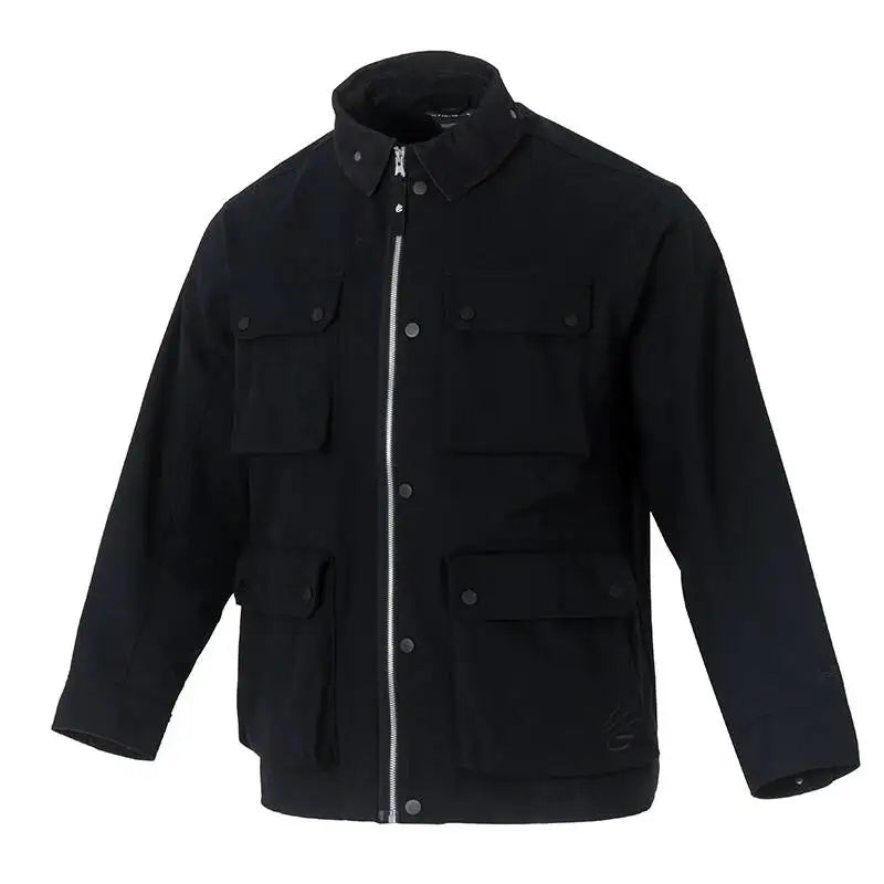 Under Armour Men's Sportswear Loose Work Outdoor Windbreaker Fashion Lapel Casual Jacket 6012760-001