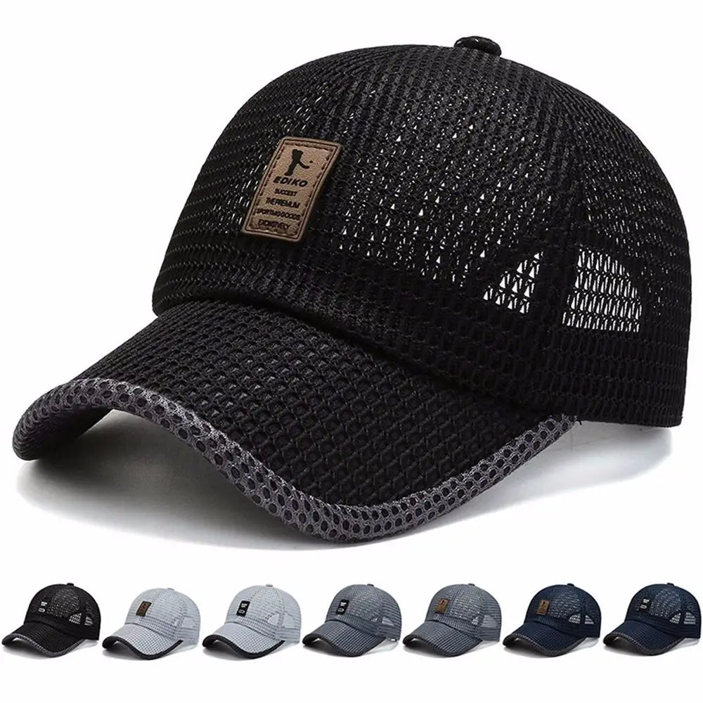 Black Women Adjustable Unisex Sport Hats Breathable Casual Sport Hats Cap Snapback Hats Mesh Cap Fishing Baseball Caps