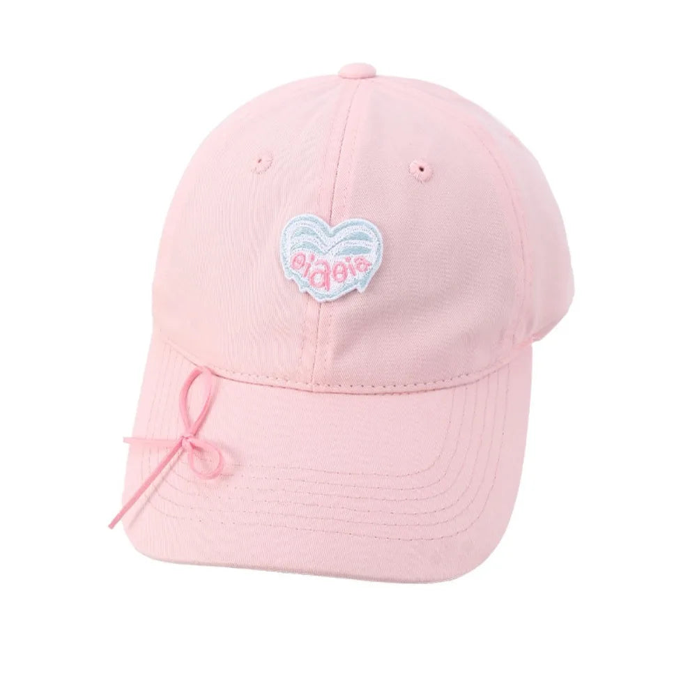 Simple Embroidery Love Heart Baseball Cap Sunscreen Cotton Sun Hat Visors Snapback Peaked Cap Sports