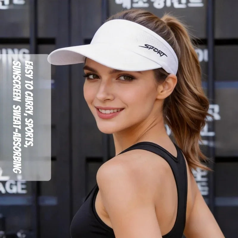Summer An-ti UV SPORT Printed Tennis Sunhat Adjustable Top Empty Sun Protection Hat Visors Quick Dry Running Golf Baseball Caps