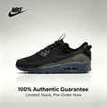 Nike Authentic Air Max 90 Terrascape Retro Low-Top Casual Running Shoes, Men's and Women's Sneakers, Black DQ3987-002