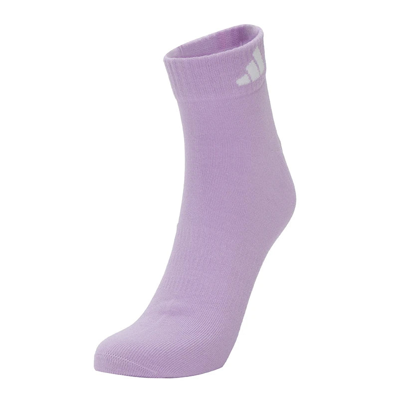 Adidas Men's and Women's Casual Socks Purple and White 2-Pack Sports Socks Running Breathable Fitness Ankle Socks KC1503