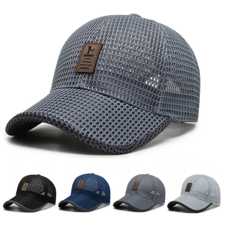 Summer Breathable Mesh Sports Running Hats Letter Printed Quick Drying Tennis Golf Baseball Cap Anti-UV Fishing Sunhat Visors