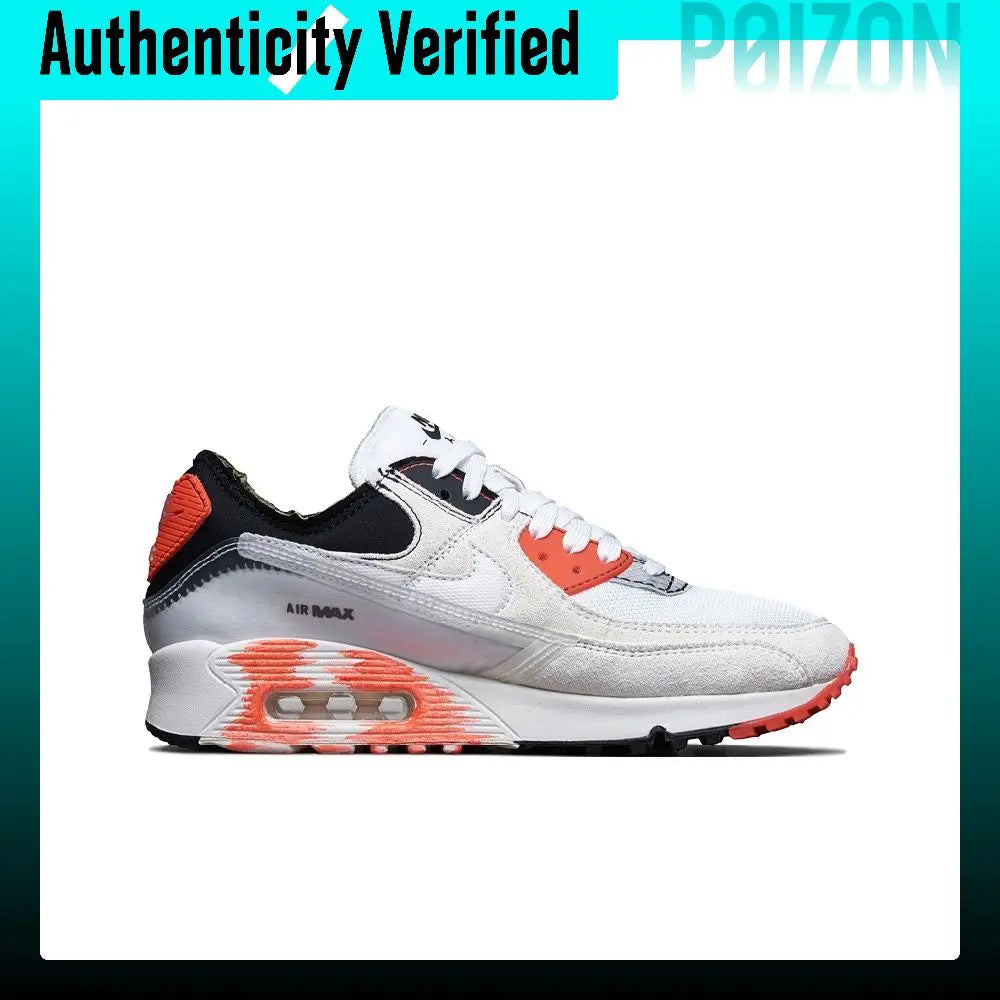 Nike Air Max 90 Running Shoes Unisex Low-top White/Red/Black DC7856-100