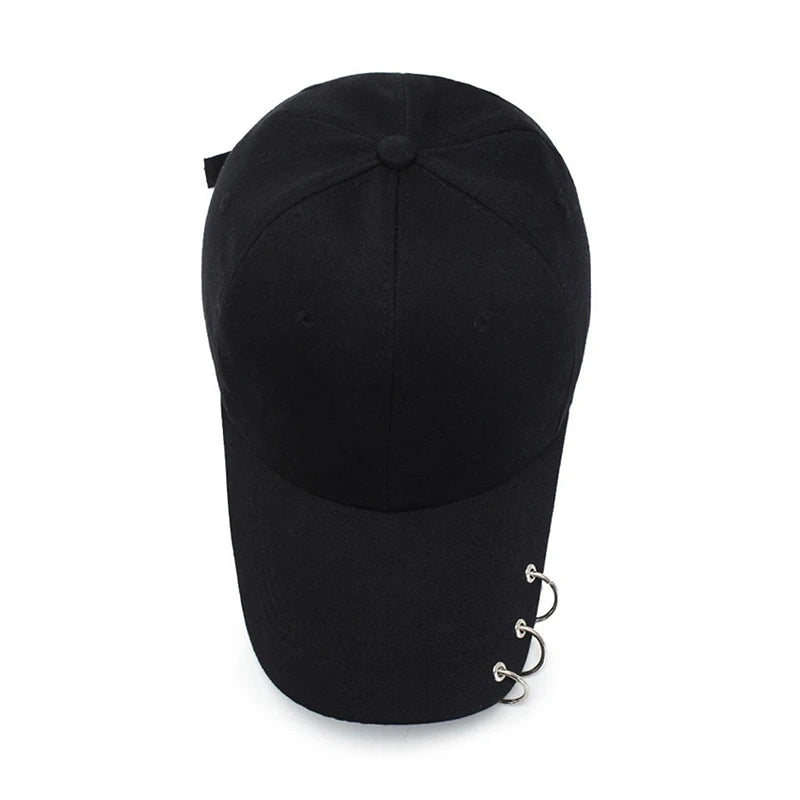 Snapback Hats Unisex with Ring Circle, Adjustable Baseball Cap for Men Women, Unique Hip Hop Style Kpop Dad Hat