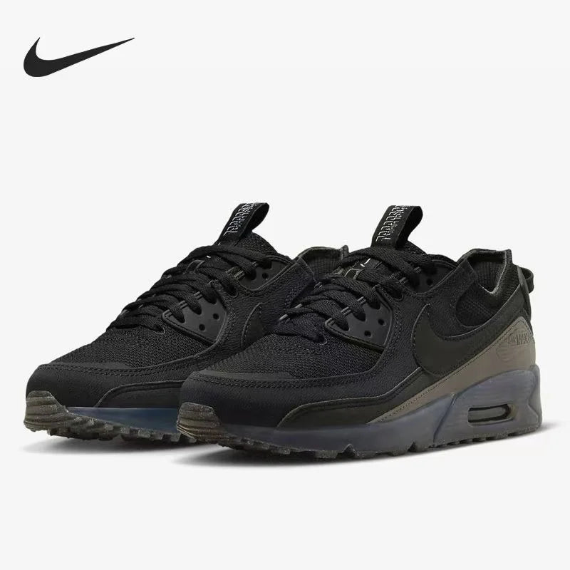 Nike Authentic Air Max 90 Terrascape Retro Low-Top Casual Running Shoes, Men's and Women's Sneakers, Black DQ3987-002