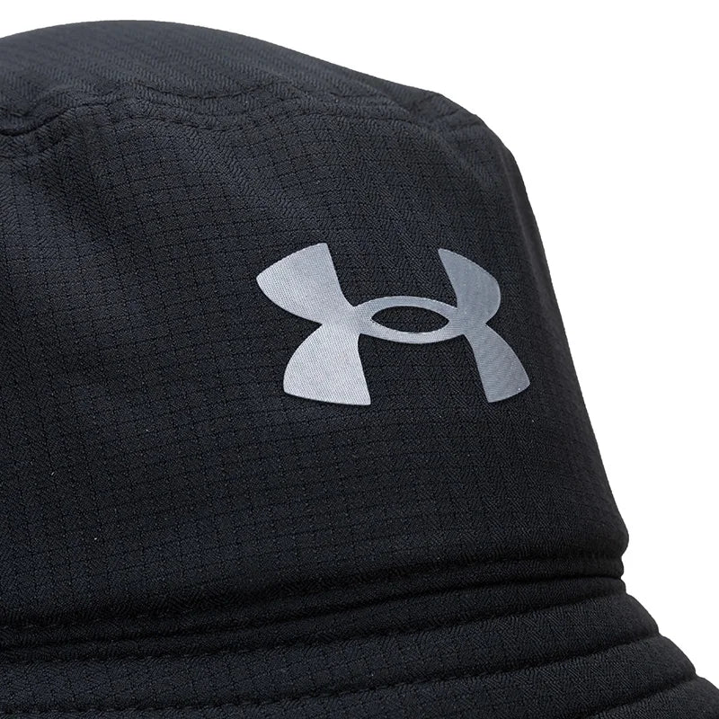 Under Armour Men's Hat Fashionable Black Simple Fisherman's Hat Comfortable Breathable Casual Fishing Sun Hat 1361527-001