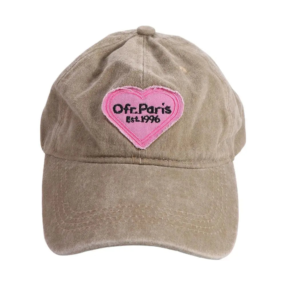 Adjustable Retro Hip Hop Outdoor For Men Korean Style Pink Love Heart Travel Snapback Hat Heart Baseball Cap Visors Cap Sun Cap