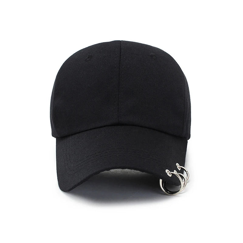 Snapback Hats Unisex with Ring Circle, Adjustable Baseball Cap for Men Women, Unique Hip Hop Style Kpop Dad Hat