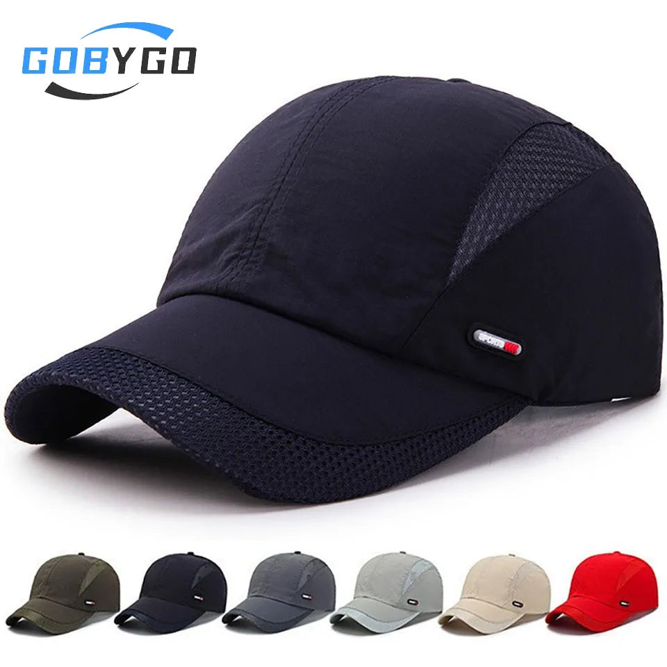GOBYGO Sports Leisure Baseball Cap Quick-drying Hat Outdoor Commuting Running Sun Hat Mesh Breathable Summer Duck Tongue Cap