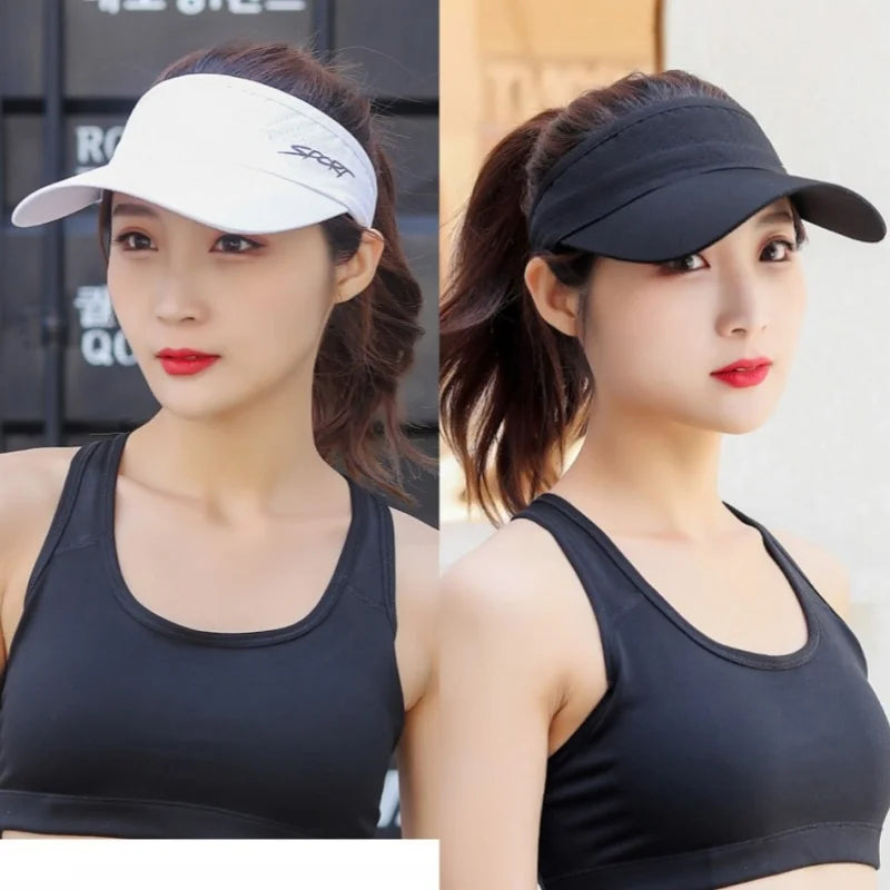 Letter Printed Top Empty Sports Tennis Sunhat Adjustable Sunshade Hat Visors Summer An-ti UV Quick Dry Running Golf Baseball Cap