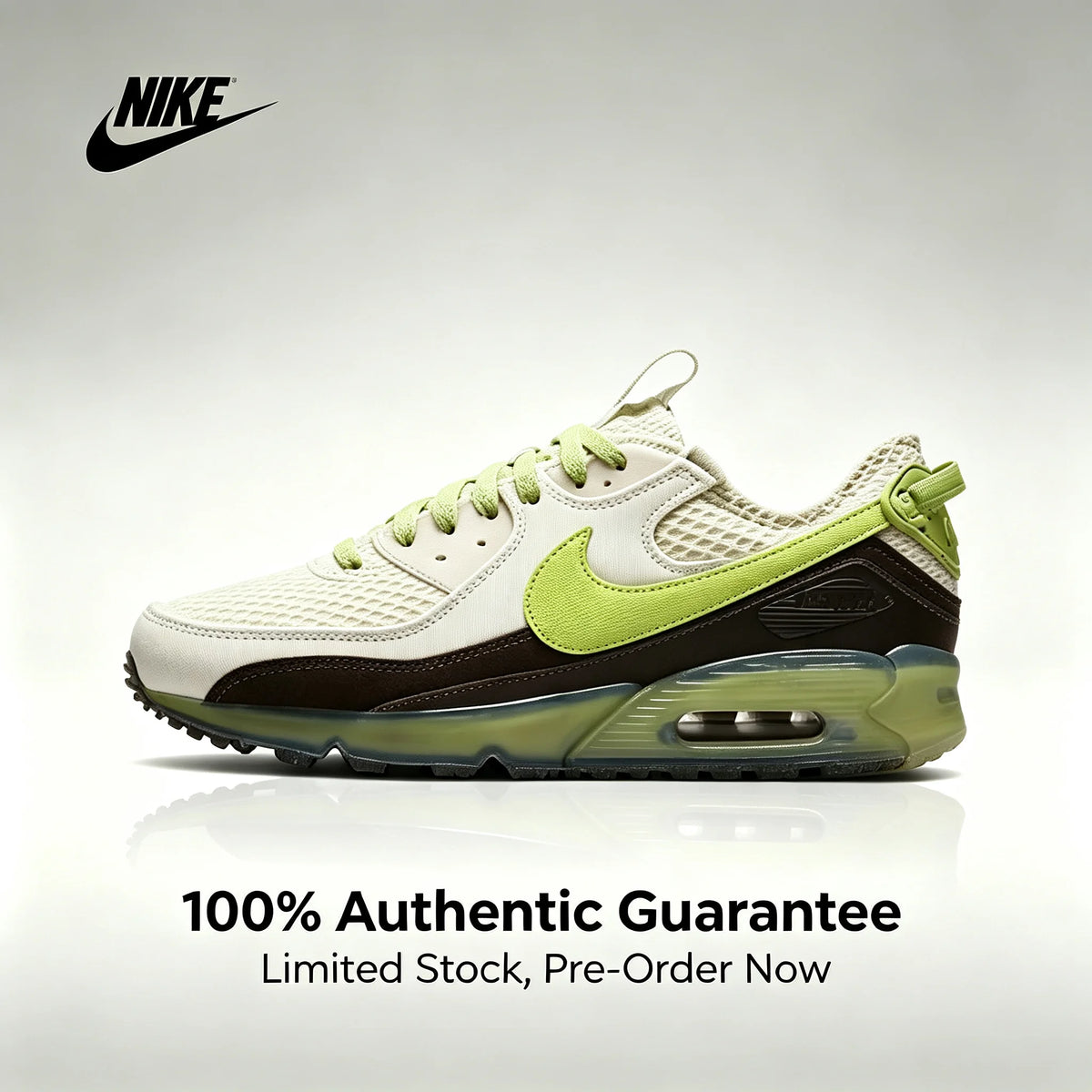Nike Authentic Air Max 90 Terrascape Retro Low-Top Casual Running Shoes, Men's and Women's Sneakers, Black DQ3987-002