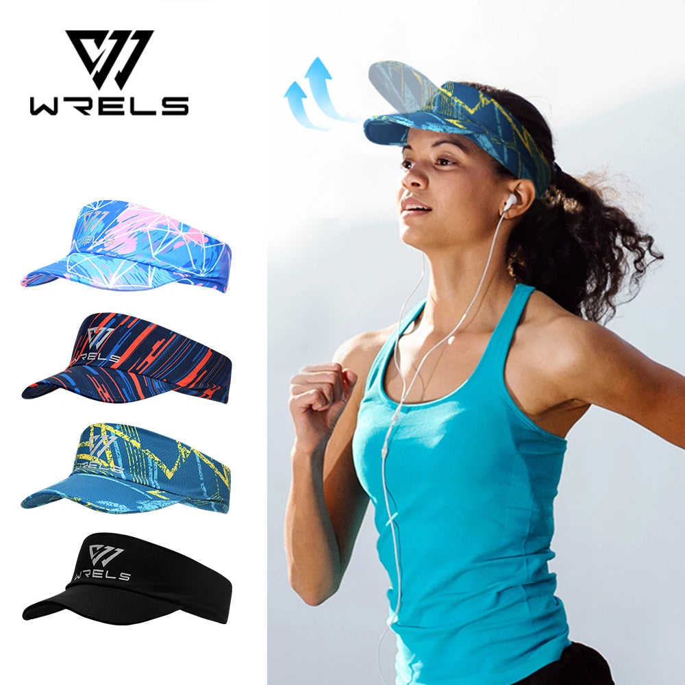 WRELS Cooling Stretchy Visor Men Mesh Baseball Cap Top Empty Tennis Golf Cap Lightweight Running Sun Protection Visor Sun Hat
