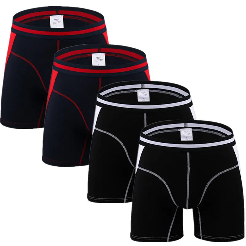 4pcs/Lot Long Boxershorts Underwear Men's Boxers Underpants Sexy Homme Calzoncillos Hombre Heren Male Panties Bamboo Man Cuecas